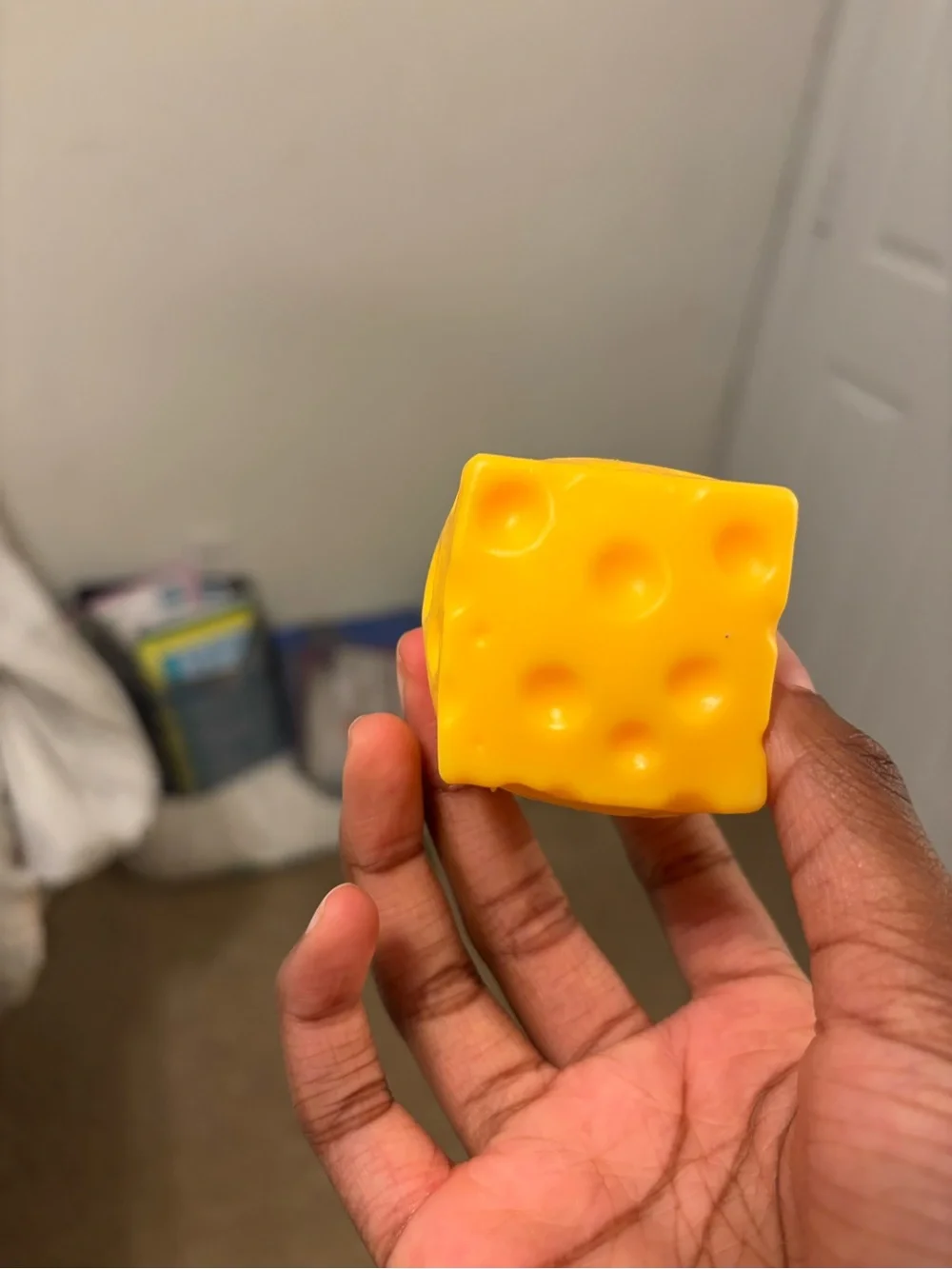 Yellow Sensory Squeak Cheese Toy for Kids